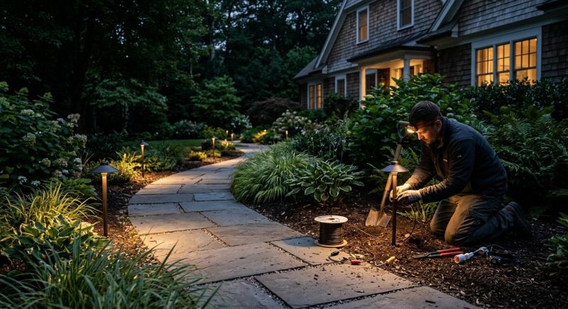 Courtyard Light Installation in Kansas City, KS