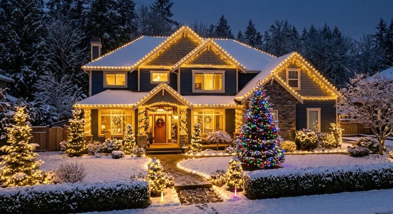 Holiday Lights Hanging in Kansas City, KS